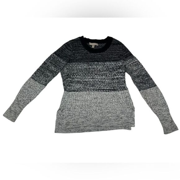 Banana Republic Ombré Gray Knit Sweater Crewneck Jumped Grey Fall Winter Neutral - Picture 1 of 8